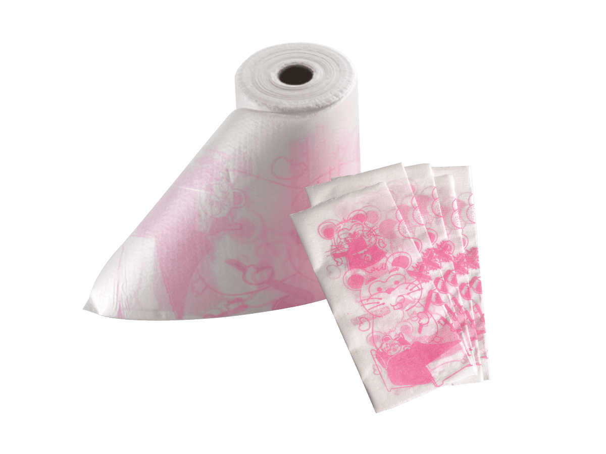 Monoart® Kinderservietten GIRL - rosa/weiß, 35 x 40 cm - 100 Stk.