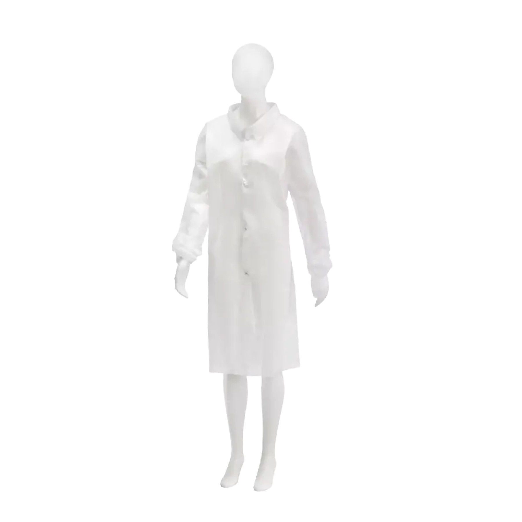 Besuchermantel, PP, weiß, Druckknöpfe - 50 Stk.