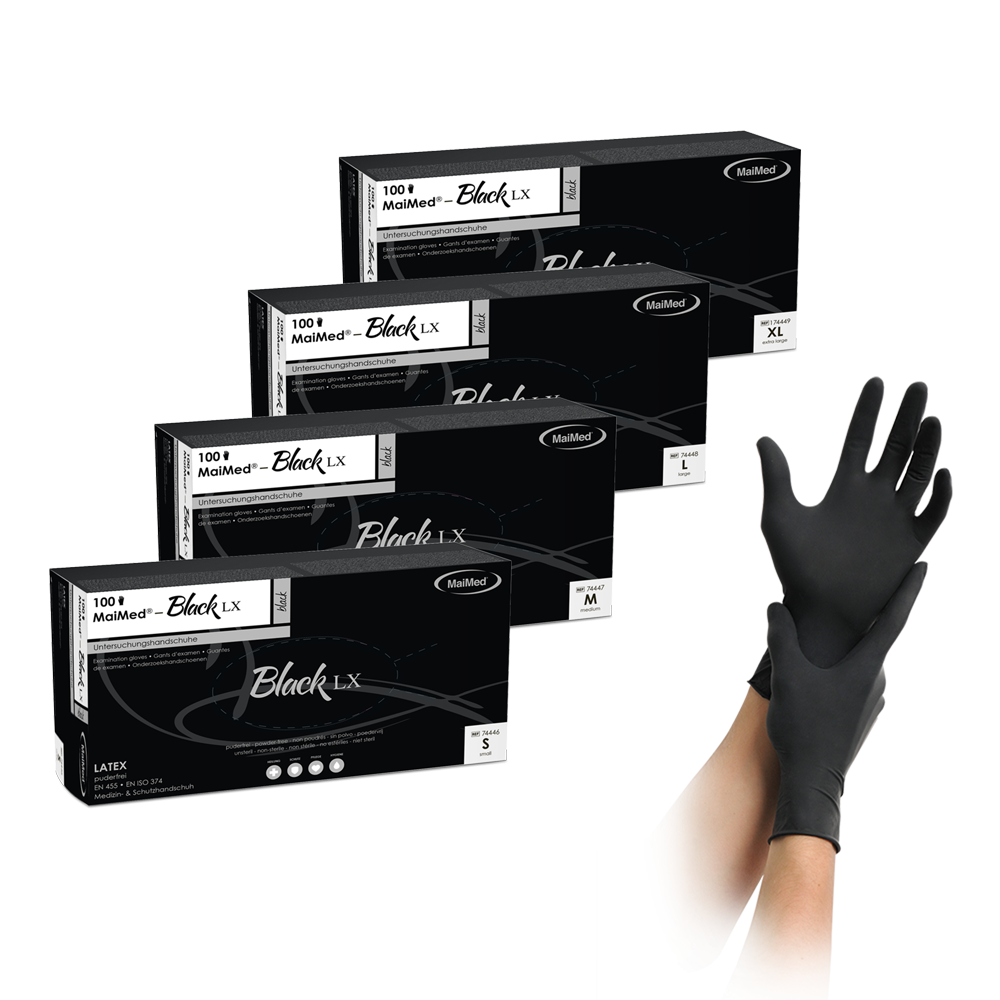 MaiMed® Black LX - Latex Einmalhandschuhe