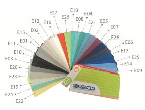 Farbmusterkarte für EURONDA-Arbeitsplatzstühle CORAL CDS ONYX