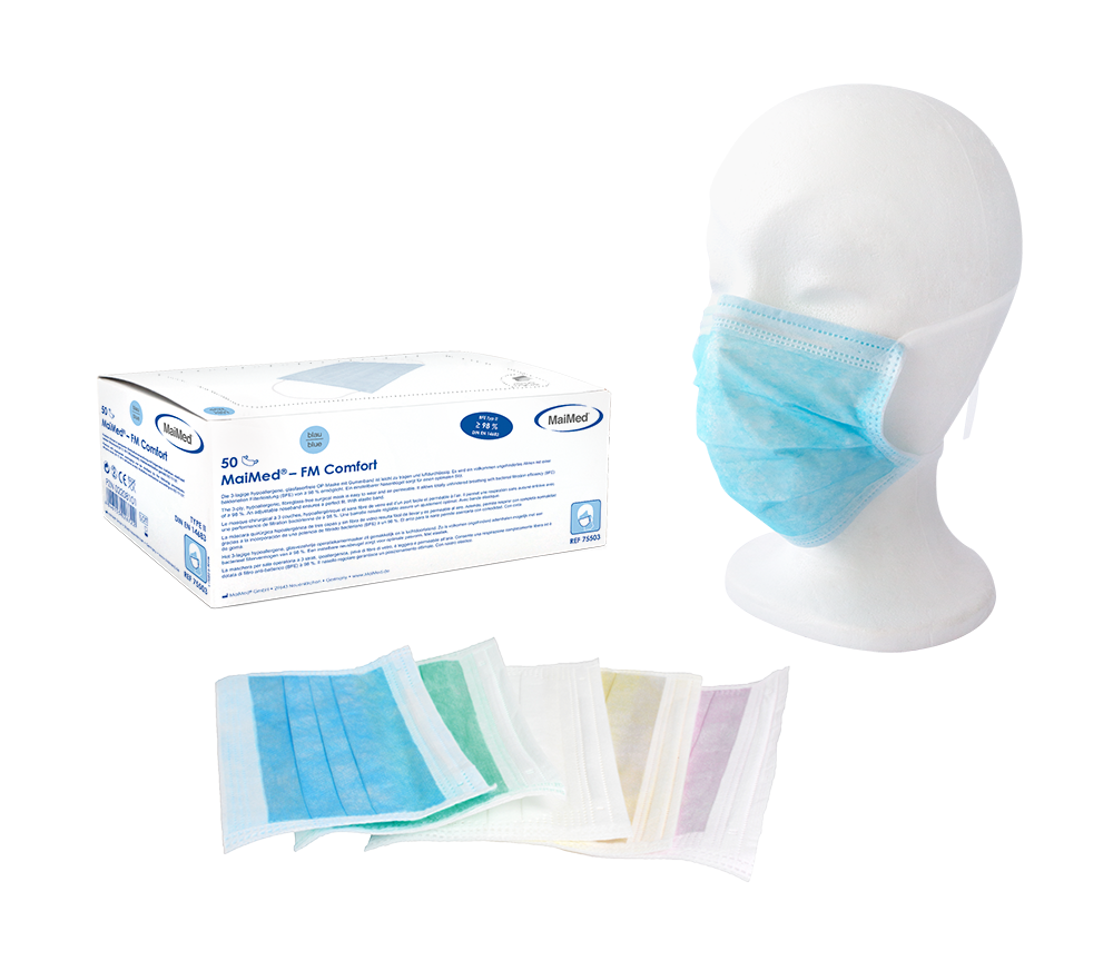 FM Comfort OP-Maske, Typ II, mit Gummizug, grün - 50 Stk.